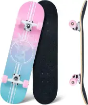 Skateboard 31 X 8 Inch Complete Skateboard 8-Ply Maple Wood ABEC11 Ball Bearings