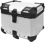 36L General Aluminum Alloy Motorcycle Helmet Box Top Tail Rear Luggage Storage Trunk Planar Motorcycle Trunk Tailstock(Sky Blue)