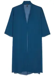 Eileen Fisher Semi-sheer Silk Jacket - Blue - S (UK 10-12 / M) S (UK 10-12 / M)