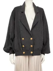 Vintage Grey Wool Knitted Cardigan