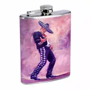 El Mariachi Band Flask D2 8oz Stainless Steel Mexican Musicians Folk Music