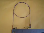 15 PCS. STAINLESS S. WIRE SPINNER LEADER 24" 100 LBS TEST W/COASTLOCK SNAP/BLUE