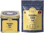 Salt Pepper Podi | Incredible Idly Podi | Exquisite Blend of Aromatic Spices | Mouthwatering Taste | Authentic South Indian Cuisine | Natural & Aromatic - Tin 150g + Refill Pouch -100g
