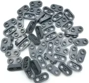 Lego 50 New Dark Bluish Gray Plates Modified 1 x 2 Rounded with 2 Open Studs