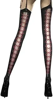 [Fiore] Valentis Women's Stockings Lacing Effect 40 Denier for Garter Straps