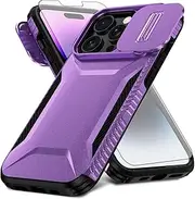Asuwish Phone Case for iPhone 14 Pro 6.1 inch with Screen Protector and Slide Camera Cover Slim Rugged Hybrid Shockproof Protective Cell iPhone14Pro 5G i i-Phone i14 iPhone14 4 14Pro Women Men Purple