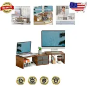 Elegant Dual Monitor Stand Riser - Adjustable with Storage & Easy Assembly