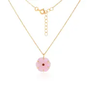 Asteria Necklace in Sterling Silver with Rose Quartz - Shiny Finish Jewellery - Australian Handmade