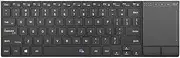 Rii Wireless Bluetooth Keyboard,K22S Multi Device Rechargeable Keyboard Stainless Steel Ultra Slim Bluetooth Keyboard with Multi-Touch Touchpad,Compatible with PC, Mac, Laptop, Windows, Tablet - Black