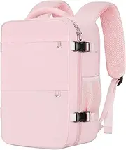 [Cmezevi] Cabin Bags 40x20x25 for Ryanair, Small Underseat Carry-ons Bag Hand Luggage Bag Travel Backpack Cabin Size 20L Fit 14 Inch Loptop Bags for Women Men with Trolley Sleeve - Pink