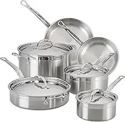 Hestan - ProBond Collection - Professional Clad Stainless Steel 10-Piece Ultimate Cookware Set, Induction Cooktop Compatible