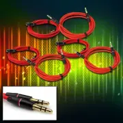 3X NEW 4FT 3.5MM AUX EXTENSION AUDIO STRAIGHT CABLE RED IPHONE 5 4S IPOD TOUCH