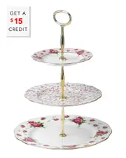 Royal Albert New Country Roses 10.5in Vintage Cake Stand with $15 Credit