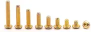 20pcs Grade 12.9 Hex Drive Round Head Screws Titanium Plating ISO7380 M2 M2.5 M3 M4 M5 Bolts Gold Alloy Steel SCM435 Length 5mm - 30mm(M3 x 12mm)