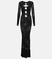[Off-White] Off-White Cutout knit gown AU 14 black
