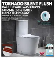 MIRANA NANO TEH BACK TO WALL TOILET SUITE SOFT CLOSE SEAT $280
