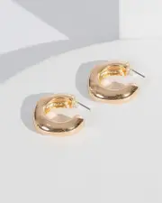Gold Open Metal Hoop Earrings