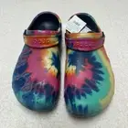 Crocs Tie Dye Unisex Bistro Rainbow Clogs Slip Resistant Mens 13/Womens 15