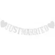Wedding Decorations Just Married Bunting Banner Hanging Car Sign Party Props