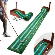 Putting Green Indoor，Golf Putting mat with Motorized Ball Return, Wood Base, ...