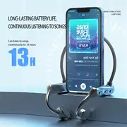 ZUSLAB Open Ear Earbuds Earphone Bluetooth Wireless Conducting with Microphone - Black
