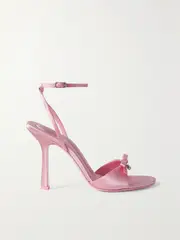 [ALEXANDER WANG] ALEXANDER WANG - Dahlia Embellished Satin Sandals - Baby pink - IT41 IT 41 Pink