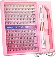 Lash Extension Kit 240Pcs DIY Individual Lashes Cluster 9-16mm D Curl Eyelash Extension Kit