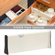 2/4/6/8 Packs Adjustable Drawer Dividers Division Board Expandable Wardrobe
