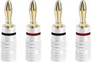 4PCS Banana Cable Plugs, Audio Jack Connector, Dual Screw Lock, Speaker Cable Connector for Amplifier, HiFi, Receiver