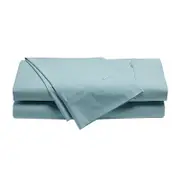 Bianca Heston Cotton Percale Sheet Set Steel Blue Queen