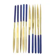 10pcs Half Round Triangle Square Diamond Needle File Set Titanium Coated Flat