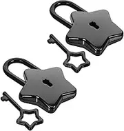 KITANDOVE 2pcs Star Shaped Padlock for Diary Luggage Stylish Locks with Keys Lightweight for Notebooks Jewelry Boxes Travel Business