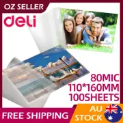 DELI Laminating Pouch Sheets Film 80 Micron 3 Layers Laminator Transparent Films