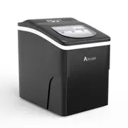 Advwin 2.2L Ice Makers Machine Countertop Commercial Home, Noise Reduction&Portable Intelligent LED Touch Screen, 9 Ice Cubes Made in 6 Minutes, S/L Sizes, Automatic Alarm Prompt, Black
