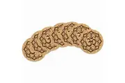 Crystal Wonderland OM Lotus Flower Printed Cork Coasters ( Set of 6 )