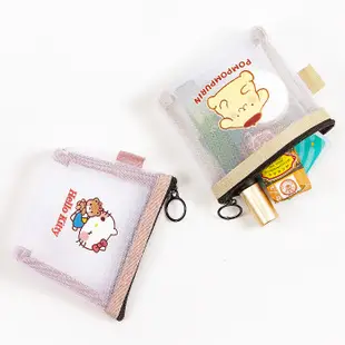 網眼三維收納袋透明便攜化妝收納袋可愛卡通三麗鷗零錢包拉鍊袋