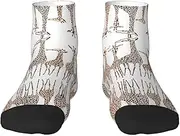 [JBYJBX] Cute Cartoon Funny Giraffes Print Adult Socks Womens Mens Workout Thermal Cozy All-Season Gift Holiday Articles Use