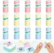BetterJonny 15 Rolls Colorful Thermal Sticker Paper, 57 x 25 mm, Self-Adhesive, HD Printing, for Kids Instant Camera