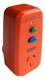 In-line RCD Safety Switch Earth Leakage Wall Plug 10A for Home Office Workshop