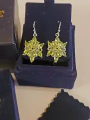 Stauer Womens Peridot Sunburst Earings