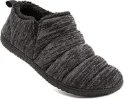[Zizor] Men's Comfy Caterpillar Slippers Indoor Outdoor House Shoes, Warm Soft Knit Upper Fuzzy Fleece Lined Memory Foam Sole with Hard Bottom