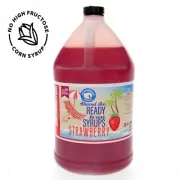 Hypothermias STRAWBERRY Flavor Syrup Snow Cone machine Shaved Ice GALLON