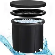 Ice Bath Tub with Cover for Athletes, Portable Bathtub For Shower Stall, XL Portable Cold Plunge Tub for Cold Water Therapy, Foldable Soaking Bathing Tub Ice Baths at Home Outdoor Gym(80x75cm(31x30inc