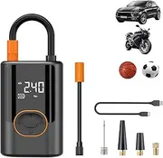 Smart Portable Tire Inflator | Wireless + Wired + Power Bank, One Click Smart Tire Pump for Car, Bike, Motorcycle, Balls, Digital Display