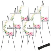 6 Pack 63 Inch Display Easel Stand, Folding Easels for Display, Portable Trip...