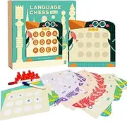 Memory Match Chess, 2 Language Multi Player Family Games, Preschool Homeschool Materials for Kindergarten Gathering Activity