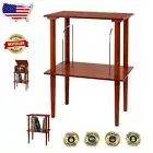 Classic Mahogany Record Holder Stand - Complement Your Wooden Music Center