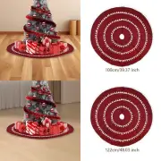Red Christmas Tree Skirt Tree Rug Tree Mat