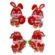 Chinese Rabbit Year Door Sticker 1 Pair 2023 Festival New Year Party Decor