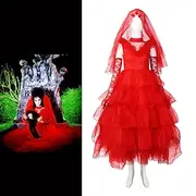 Beetlejuice Ghost Bride Lydia Deetz Dress Cosplay Costume Masquerade Adults' Women's Dresses Party / Evening Carnival Masquerade Mardi Gras Easy Carnival Costu